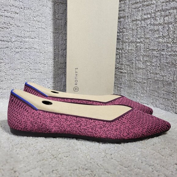 Rothys The Point Women's Size 9 US Fig Phyton Pointed Toe Slip on Flats Shoes - Picture 5 of 14